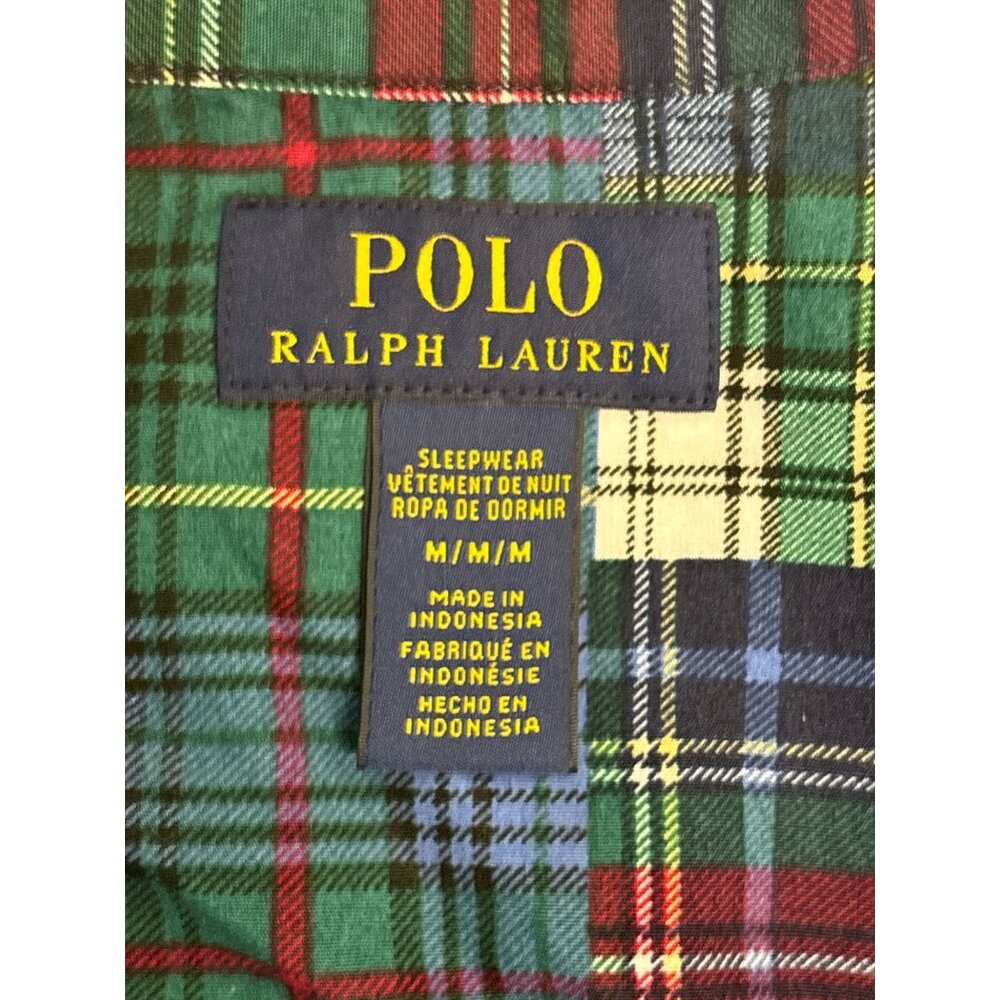 Polo Ralph Lauren Mens Plaid Button-Up Shirt M 100% Cotton Red/Green/White - Picture 5 of 8